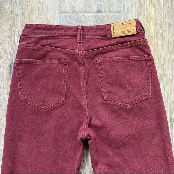 Frank & Oak Jeans Stevie High Rise Tapered Straight Rusty Red - Size 27 - Picture 14 of 16